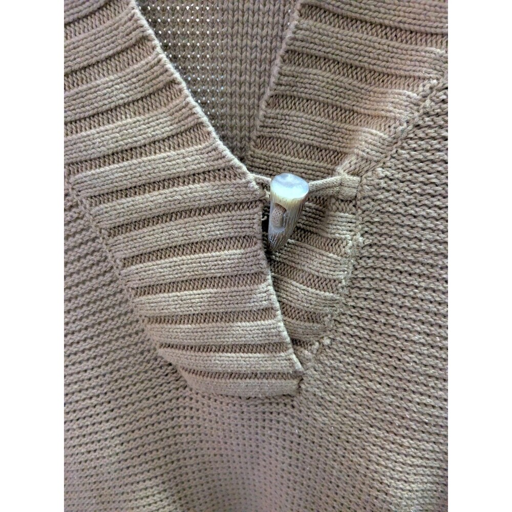 Lauren Ralph Lauren Camel Cotton V-Neck Sweater M - Picture 8 of 8